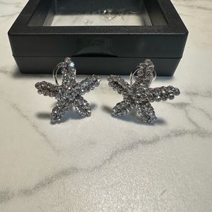 Cubic Zinc Stud Starfish Earrings